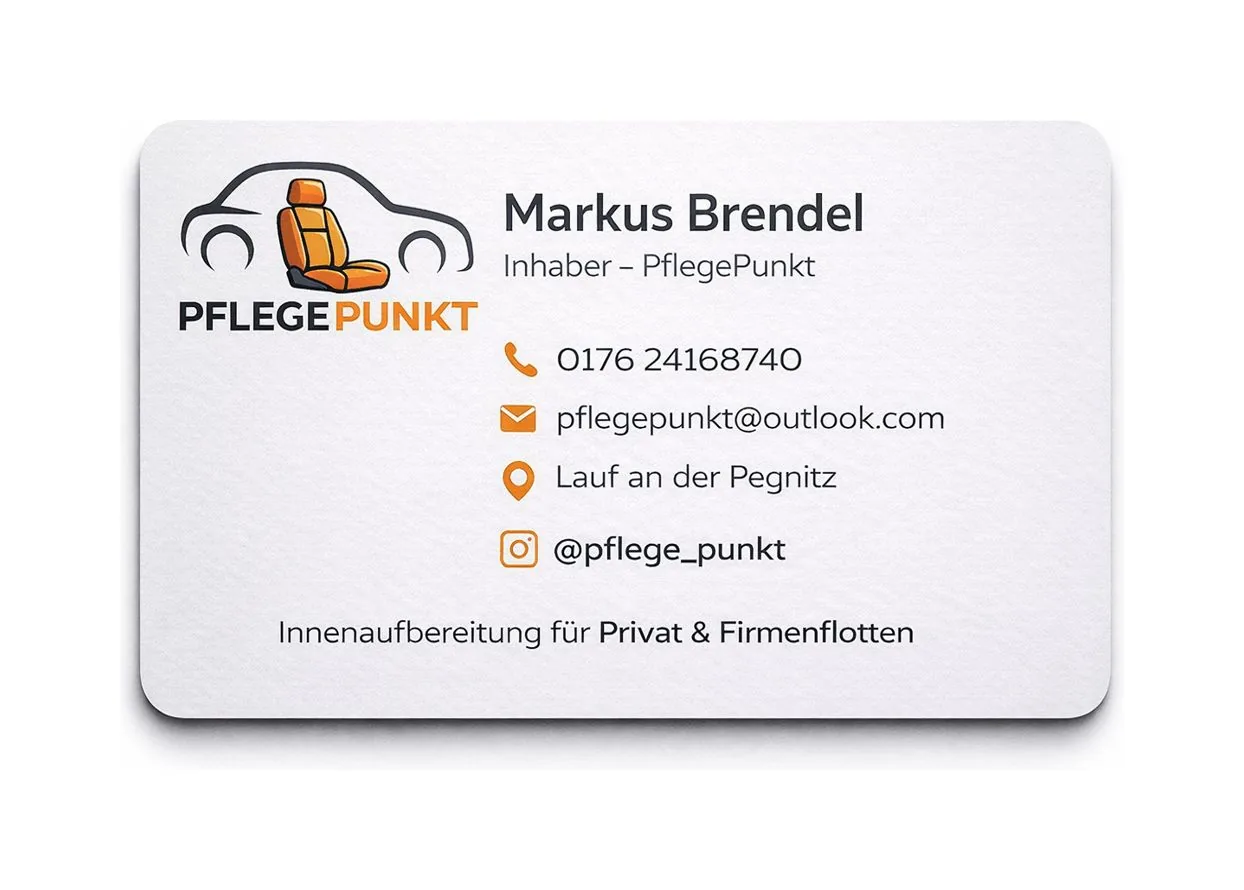 PflegePunkt Visitenkarte mit Kontaktdaten